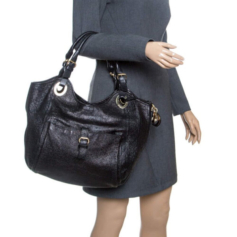 Dior Light Gray Leather Hobo Bag with D Charm - Picture 16 of 16
